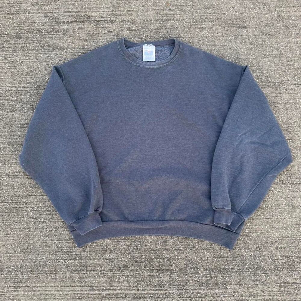 Vintage Red Eagle USA Blank Heavyweight Crewneck Sweatshirt - Dark Gray